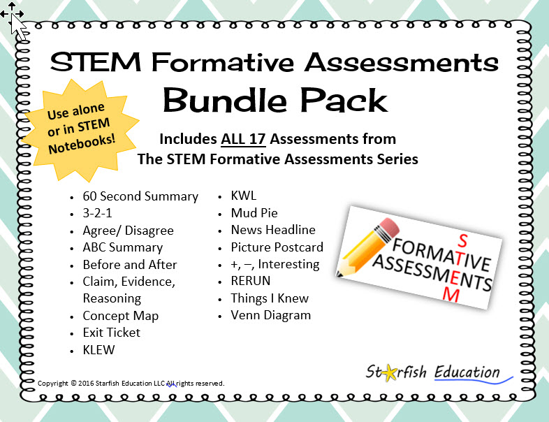 Stem Formative Assessments Bundle Pack Starfish Education